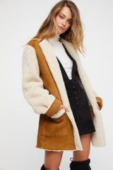 Free People Reverse Patch Pocket Coat | tan suede coats