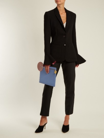 ROKSANDA Riva bell-sleeved crepe blazer ~ black fluted cuff jackets