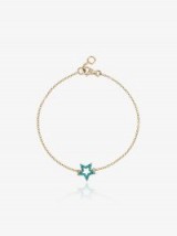 Rosa De La Cruz Turquoise Star Charm Bracelet / delicate blue stone bracelets / stars / jewellery