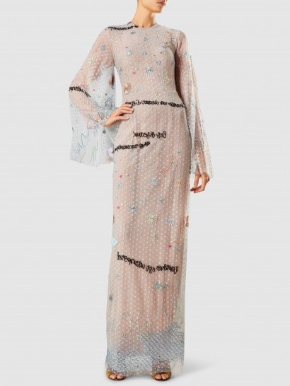 ‎SANDRA MANSOUR‎ Embellished Tulle Gown‎ ~ semi sheer gowns - flipped