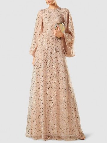 SANDRA MANSOUR‎ Paillette-Embellished Tulle Gown ~ blush-pink gowns - flipped