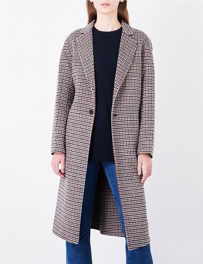 SANDRO Check single-breasted wool coat / checked coats - flipped