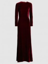 SEMSEM‎ Sireen Velvet Long Sleeve Maxi Dress ~ elegant burgundy gowns