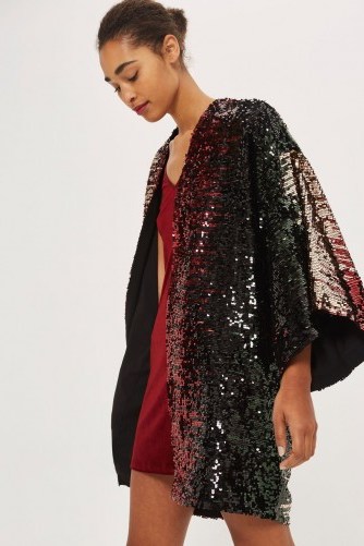 Topshop Sequin Embellished Kimono Throw ~ luxe style kimonos ~ instant glamour - flipped