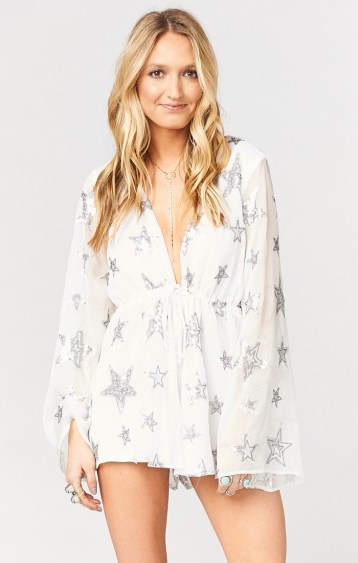 Show Me Your Mumu ROXY ROMPER ~ STAR BRIGHT STAR LIGHT | plunge front rompers | plunging playsuits - flipped