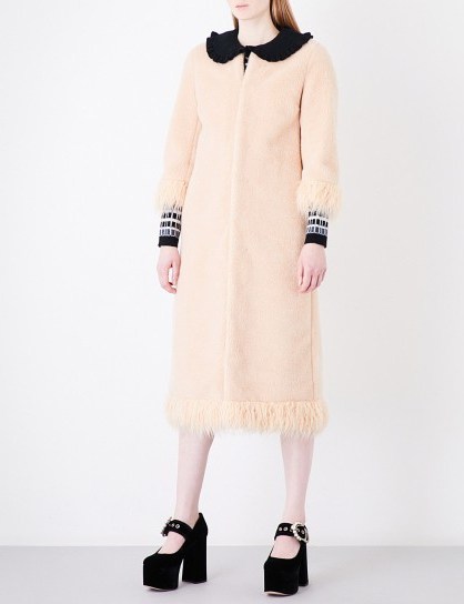 SHRIMPS Ramsey faux-shearling coat ~ shell pink winter coats - flipped