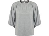 Oliver Bonas Pebble Blouson Sleeve Top / blousy grey tops