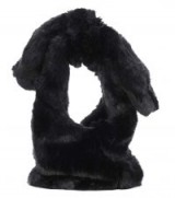 SIMONE ROCHA Faux-fur bucket bag / black fluffy bags