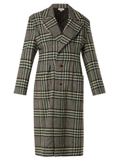 NATASHA ZINKO Single-breasted wool-blend tweed coat ~ stylish checked coats - flipped