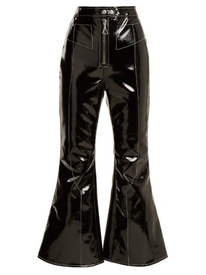 ELLERY Sipsi kick-flare cropped patent trousers | high shine flared pants