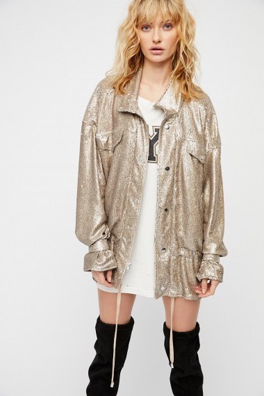 Free People Slouchy Sequin Jacket | champagne sequinned jackets - flipped
