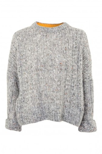 Topshop Soft Neppy Jumper | grey boxy jumpers - flipped