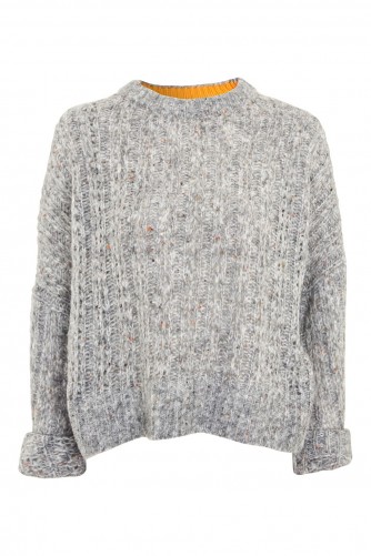 Topshop Soft Neppy Jumper | grey boxy jumpers