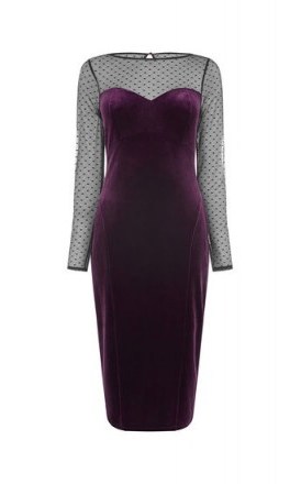 OASIS SPOT MESH VELVET MIDI / purple party dresses / luxe style evening fashion - flipped