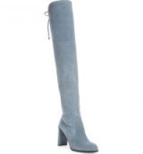 STUART WEITZMAN Hiline Over the Knee Boot / denim-blue suede boots