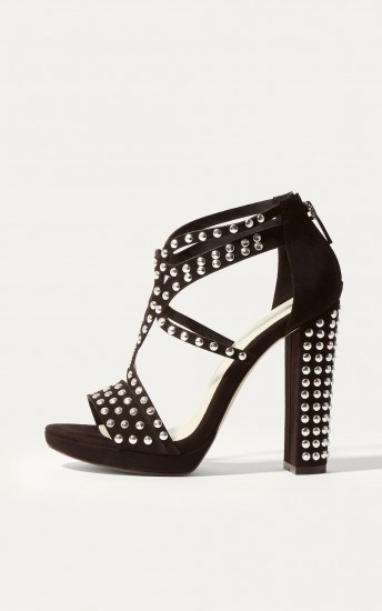 Karen Millen STUDDED PLATFORM SANDAL – stud embellished strappy platforms – evening heels - flipped