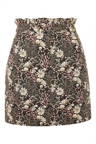 TOPSHOP Tapestry High Waisted Frill Mini Skirt / floral skirts - flipped