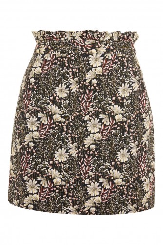 TOPSHOP Tapestry High Waisted Frill Mini Skirt / floral skirts