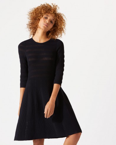 JIGSAW TEXTURE KNITTED DRESS ~ little black dress ~ lbd