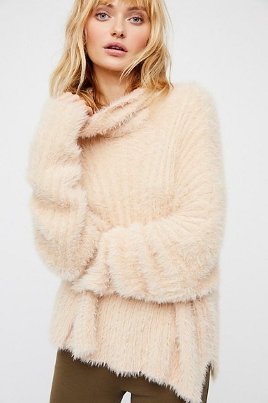 Free People The Dream Jumper | soft peach slouchy jumpers - flipped