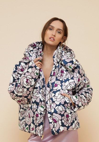 Olivia von Halle STELLA ROXANNE SILK PUFFER JACKET | luxe winter jackets - flipped