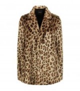 Theory Clairene Cropped Coat ~ faux fur leopard print coats ~ winter glamour