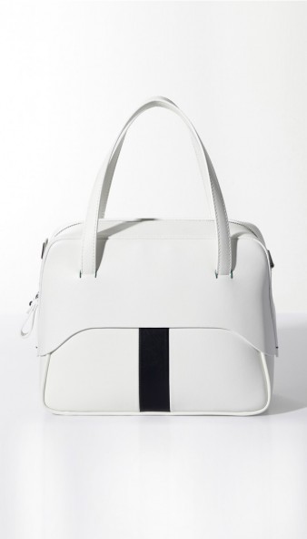 TIBI MIGNON BAG WITH REMOVABLE STRAP BY MYRIAM SCHAEFER | white leather mini handbags
