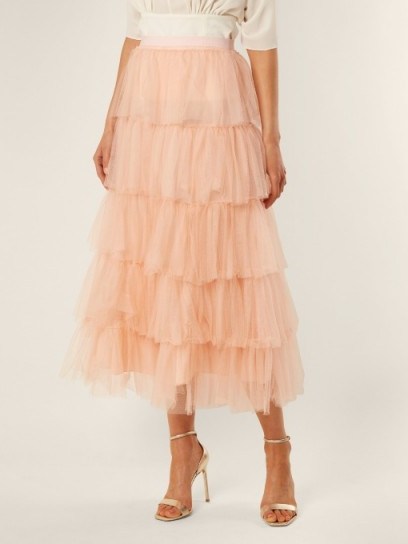EMILIO DE LA MORENA Tierelle tiered tulle skirt ~ frothy light-pink skirts - flipped