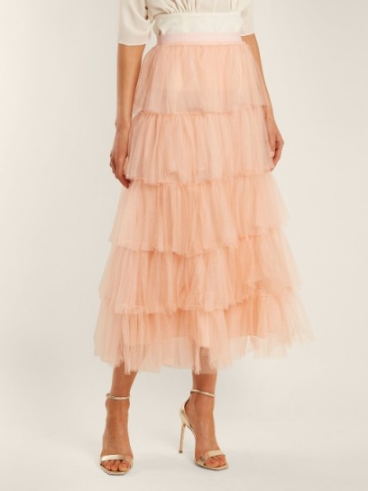 EMILIO DE LA MORENA Tierelle tiered tulle skirt ~ frothy light-pink skirts