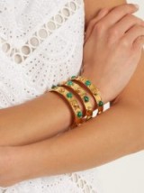 SYLVIA TOLEDANO Tribal malachite and gold-plated cuff ~ green stone cuffs ~ statement jewellery