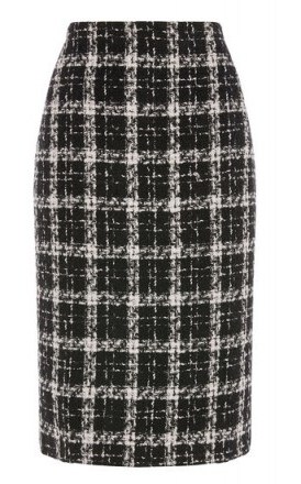 WAREHOUSE TWEED CHECK PENCIL SKIRT | smart checked skirts - flipped