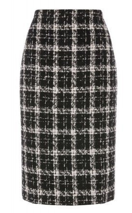 WAREHOUSE TWEED CHECK PENCIL SKIRT | smart checked skirts
