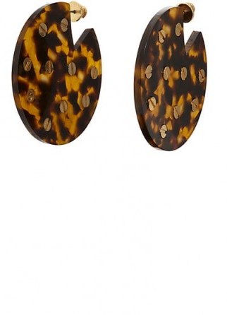 VANDA JACINTHO Studded Tortoiseshell Disc Earrings - flipped