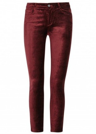 PAIGE Verdugo claret velvet skinny jeans ~ dark red trousers
