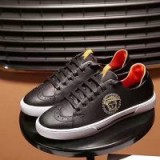 $128.00 Versace Leather Lace-Up Sneakers
