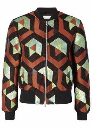 DRIES VAN NOTEN Villa geometric-jacquard bomber jacket ~ casual luxe - flipped