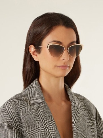 GARRETT LEIGHT Vista 56 cat-eye sunglasses ~ chic eyewear - flipped