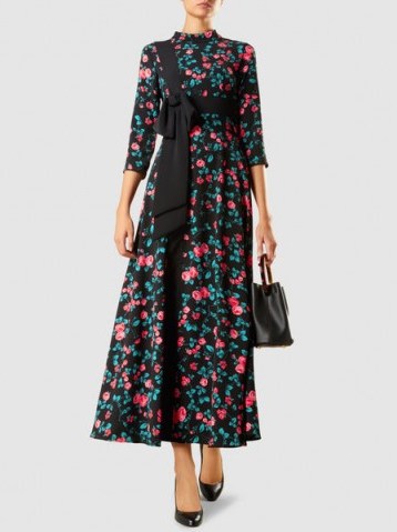 VIVETTA‎ Avila Cady Printed Bow-Detail Midi Dress ~ chic floral dresses - flipped