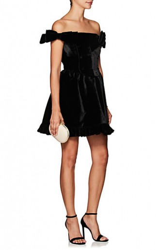 VIVETTA Richmond Fit & Flare Minidress ~ black off shoulder evening dresses