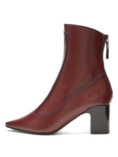 FABRIZIO VITI Winter Timeless leather ankle boots ~ stylish burgundy pointed toe boot - flipped