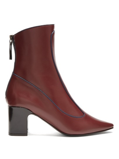 FABRIZIO VITI Winter Timeless leather ankle boots ~ stylish burgundy pointed toe boot
