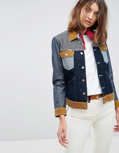 Wrangler x Peter Max Western Denim Jacket with Cord Detail - flipped