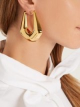 BALENCIAGA Logo Licence crystal earring ~ stylish single gold-tone earrings