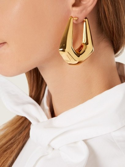 BALENCIAGA Logo Licence crystal earring ~ stylish single gold-tone earrings - flipped
