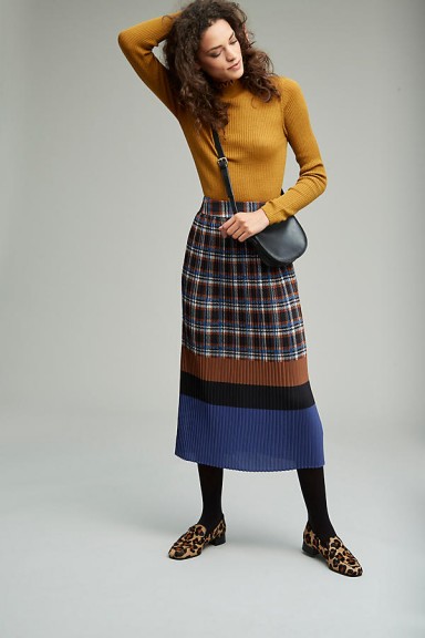 Dhruv Kapoor Zayit Pleated Check Maxi Skirt / checked skirts