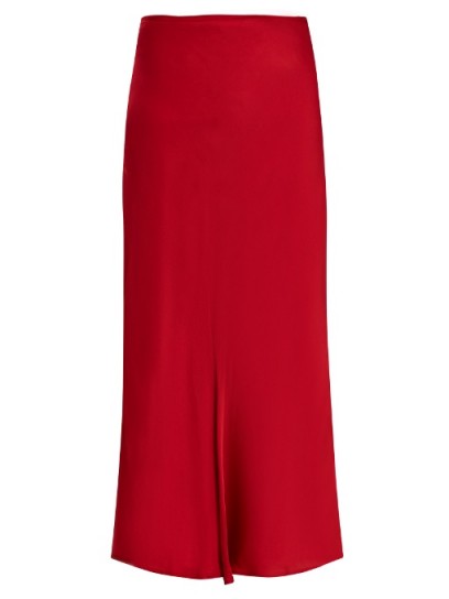 VELVET BY GRAHAM & SPENCER Zelah bias-cut satin skirt ~ long red skirts