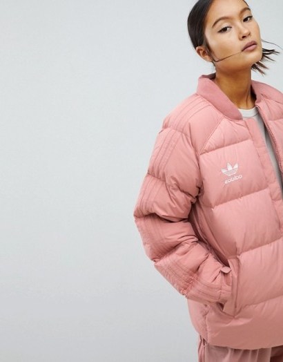 adidas Originals Pink Down Filled Padded Jacket - flipped