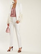 ROKSANDA Alden silk-blend crepe blazer ~ ivory flared cuff jackets ~ luxe blazers