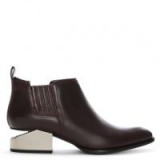 ALEXANDER WANG Kori Burgundy Leather Oxford Heel Ankle Boots – cut out metal heels