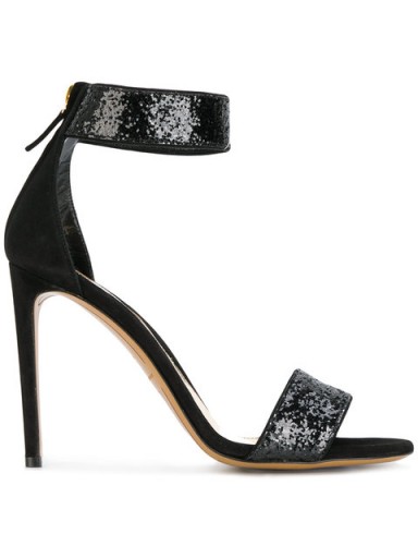 ALEXANDRE VAUTHIER glitter ankle strap sandals / glittering barely there heels